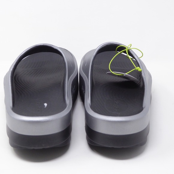 OOFOS Womens OOmega Ooahh Luxe Sandals Basalt Platform Slides Silver Size 10 - Picture 5 of 9